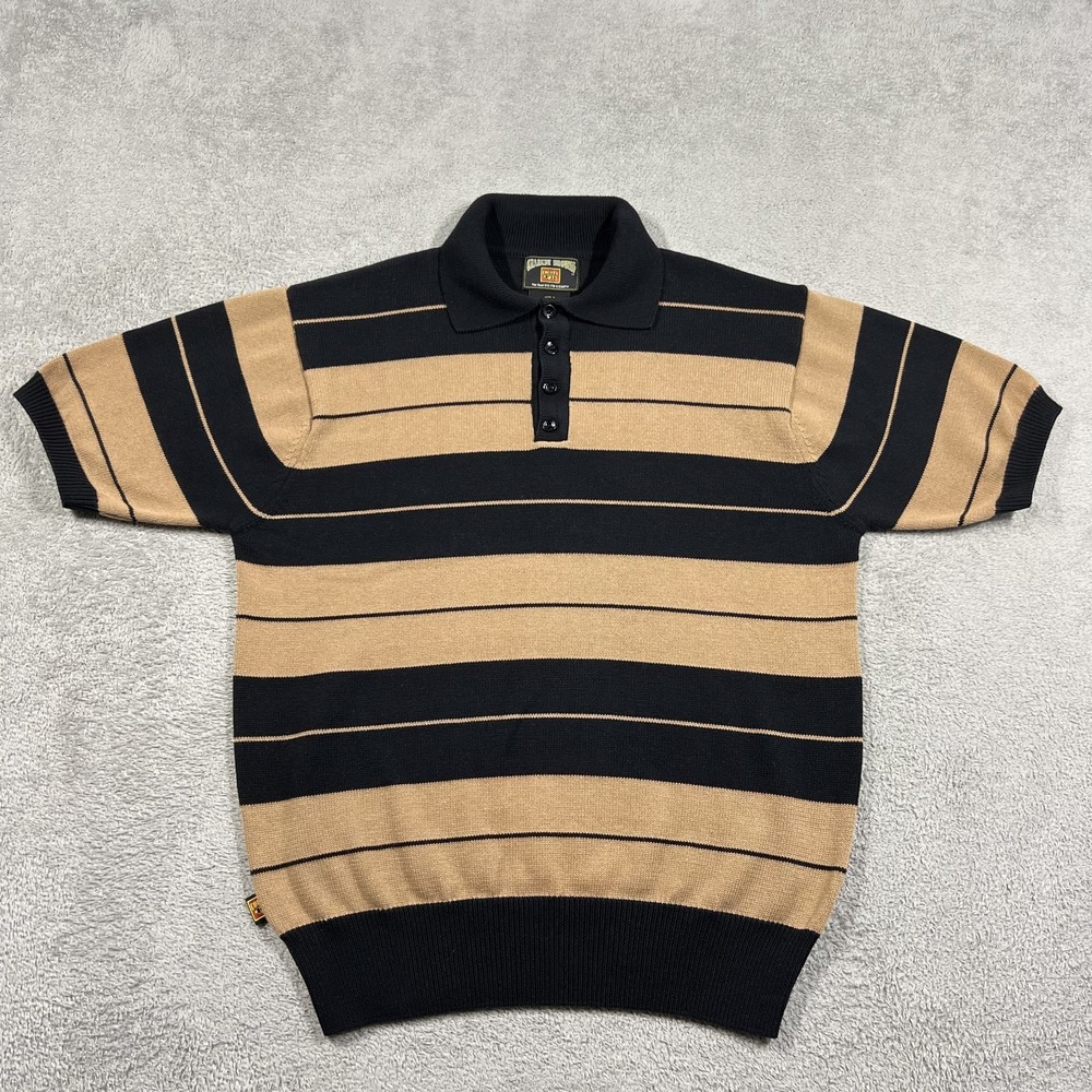 FB County Polo Shirt Mens Large Charlie Brown OG Cholo Chicano Black Brown Knit